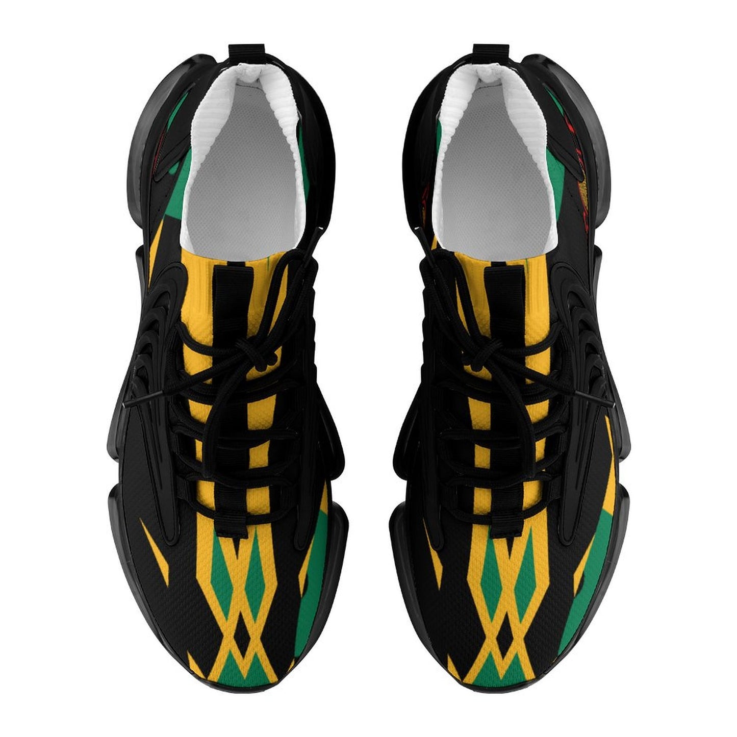 Black, Gold and Green Jamaica colours sneakers