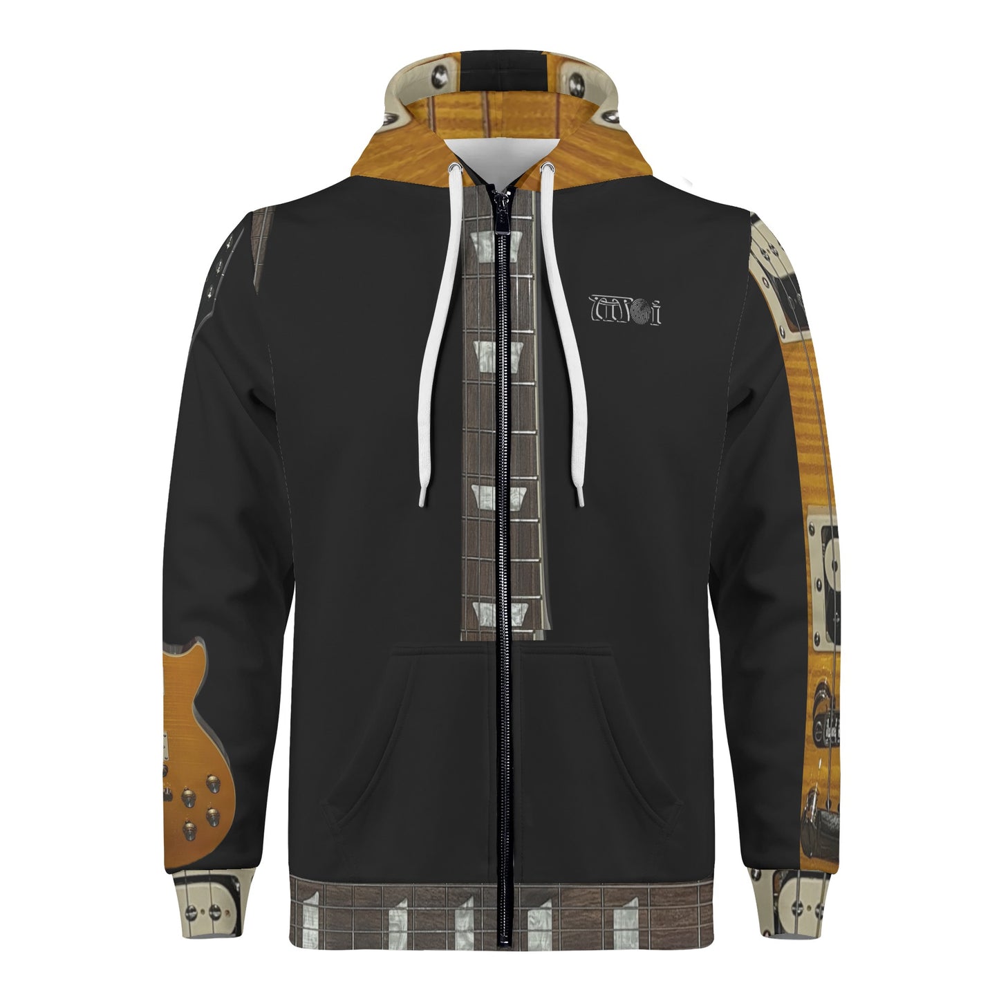 Moi Authentique Men's Unique Gibson Les Paul Authentic Zipper Hoodie