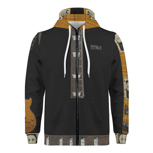 Moi Authentique Men's Unique Gibson Les Paul Authentic Zipper Hoodie