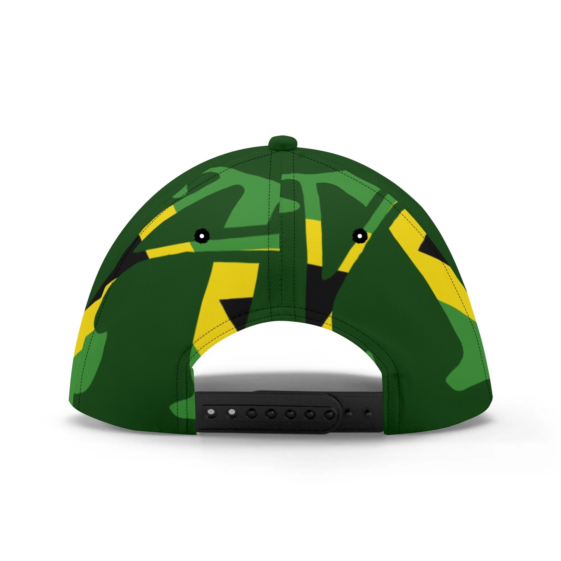Green and yellow camouflage cap on a white background