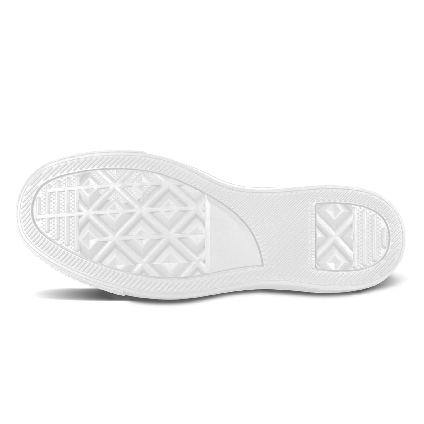 White sneaker sole with brand logo on a white background