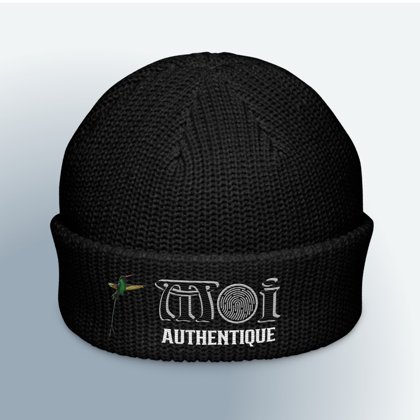 Moi Authentique Fisherman-style Beanie Hat - Embroidered Logo