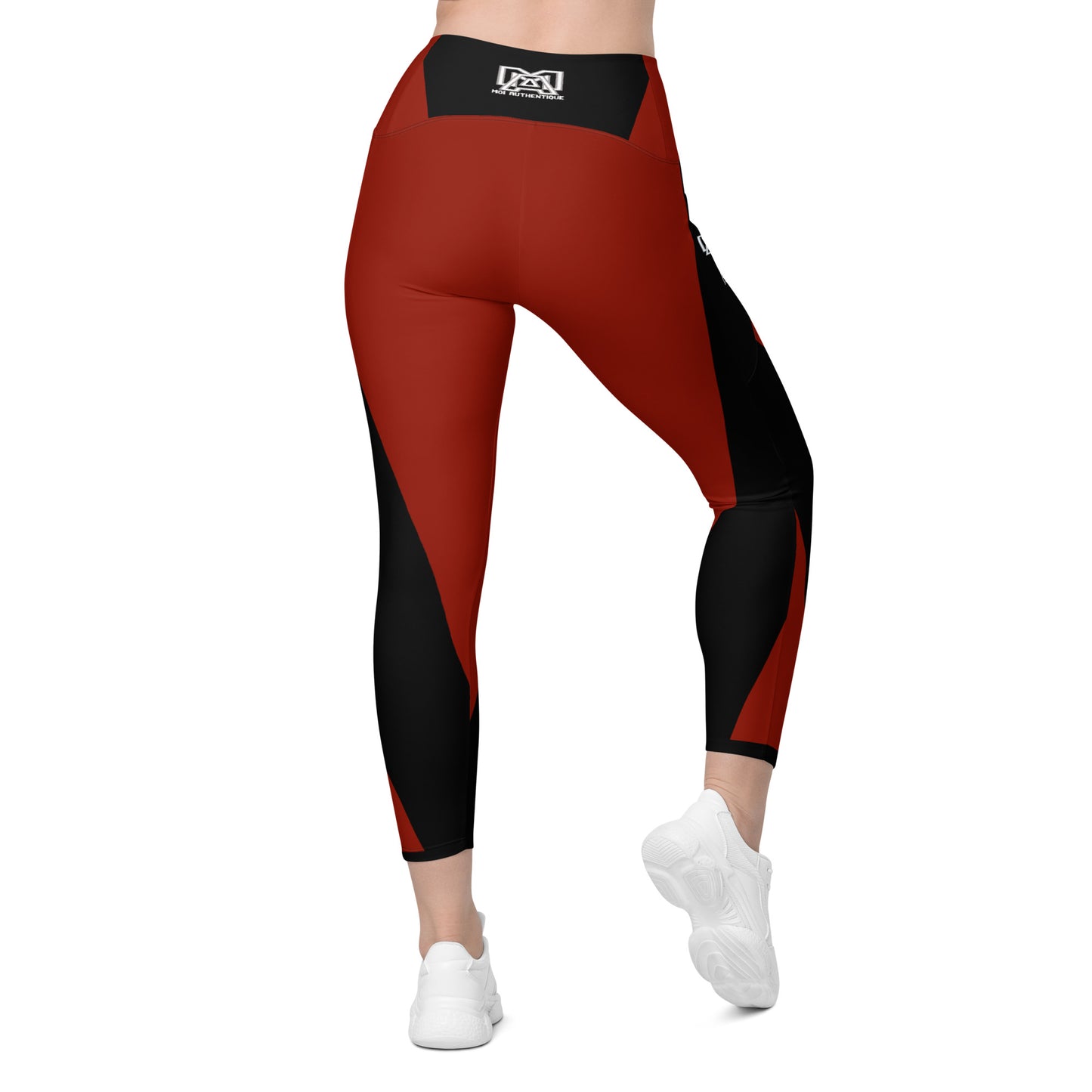 Moi Authentique Classic Red and Black Leggings With Pockets