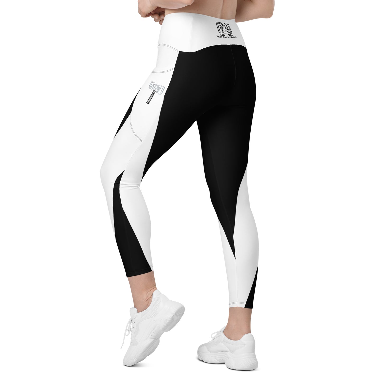 Moi Authentique Classic Black and White Leggings With Pockets