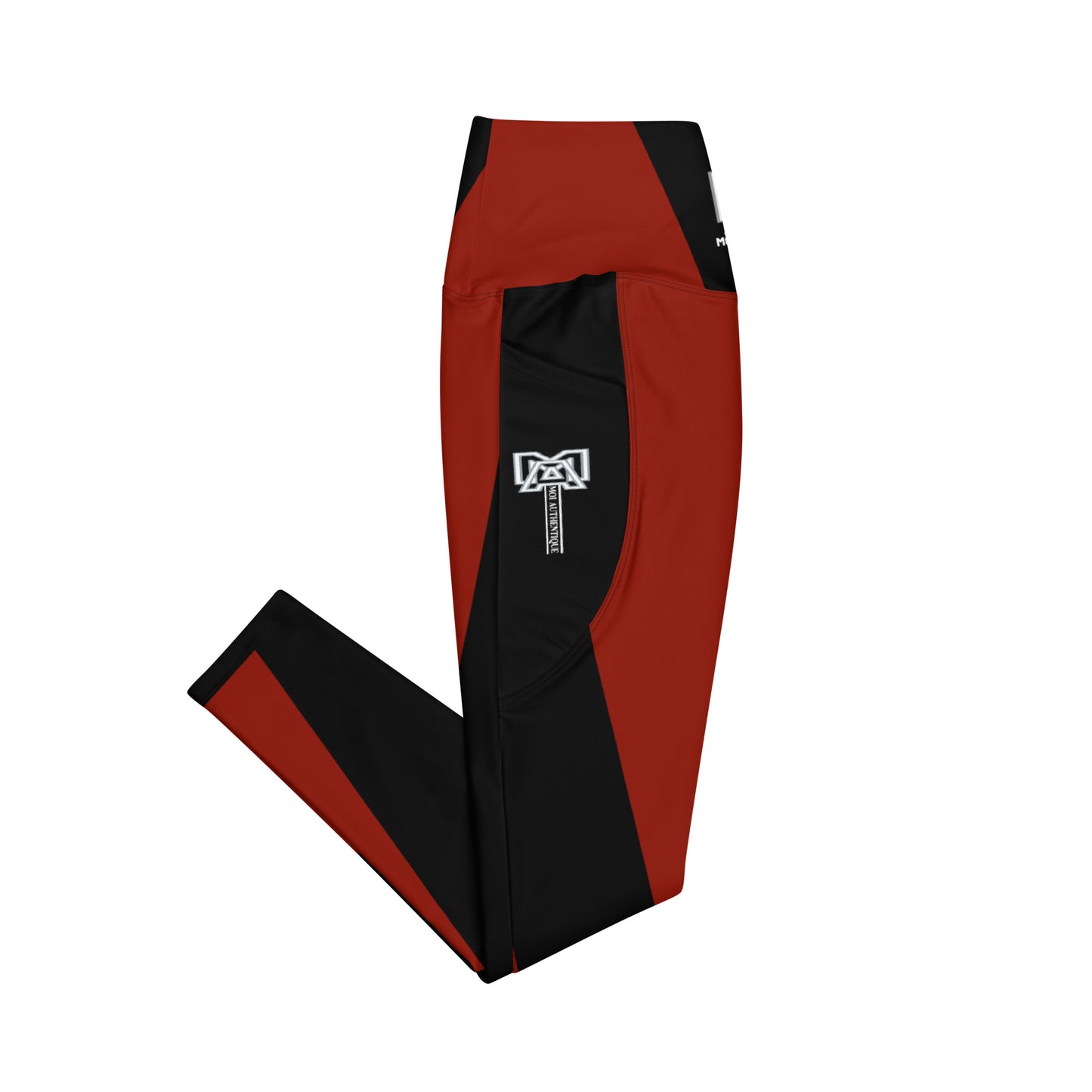 Moi Authentique Classic Red and Black Leggings With Pockets