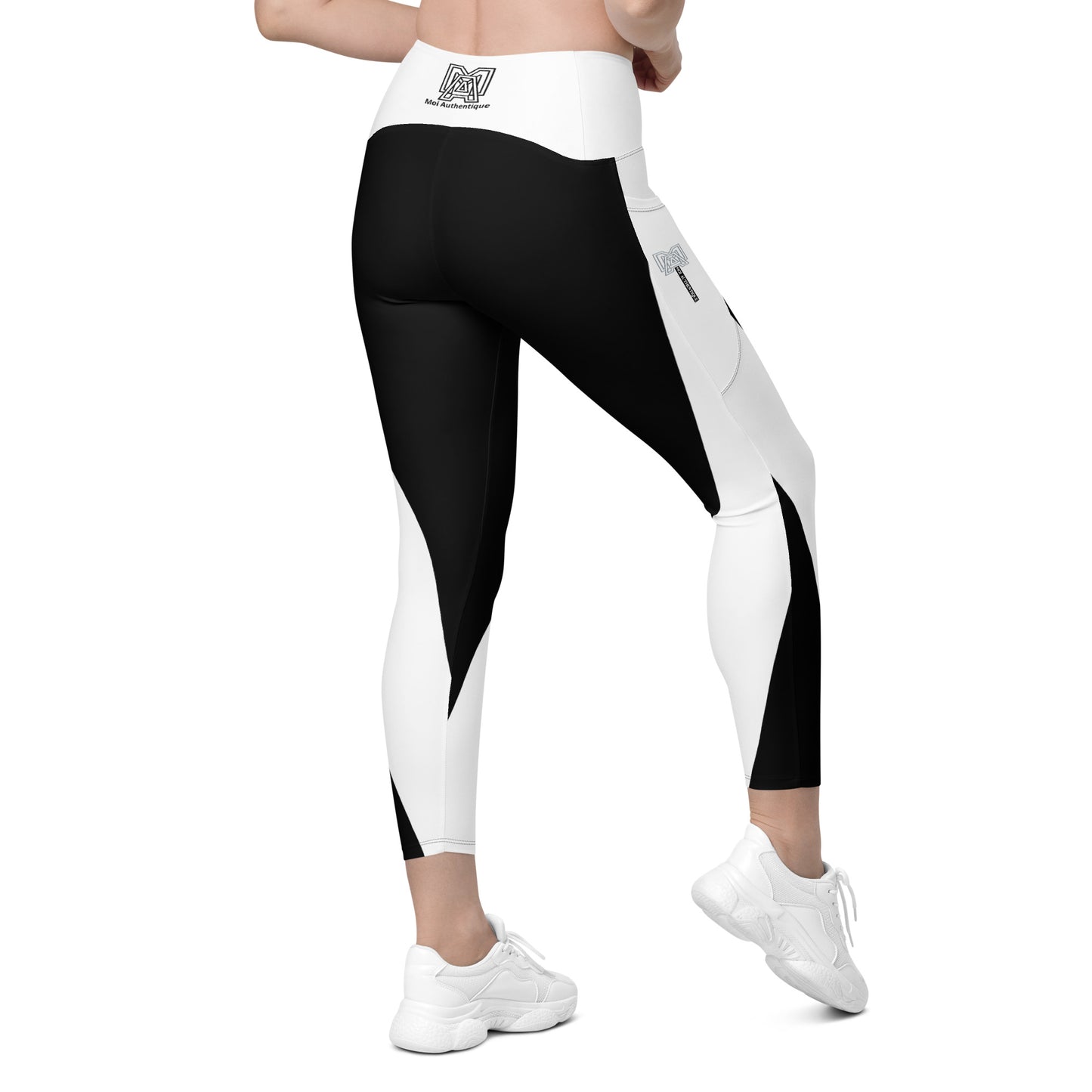 Moi Authentique Classic Black and White Leggings With Pockets