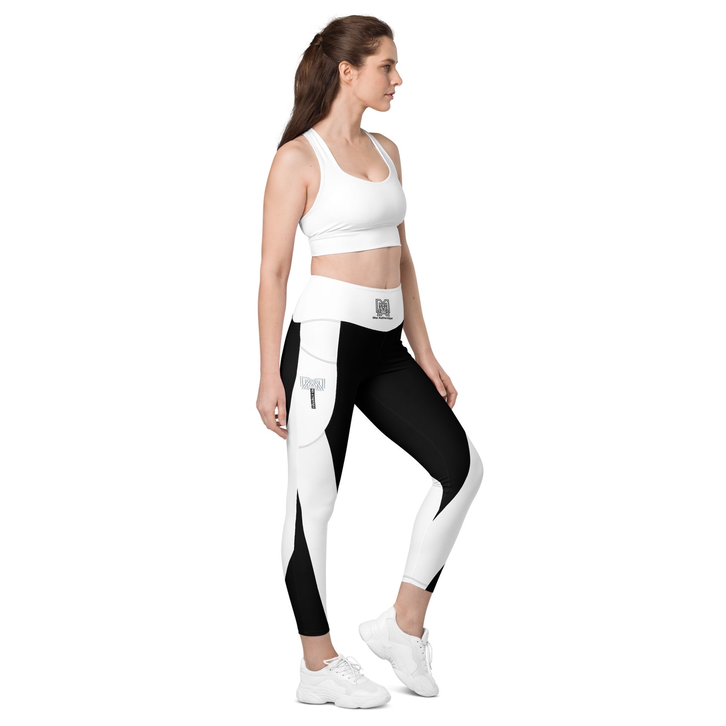 Moi Authentique Classic Black and White Leggings With Pockets