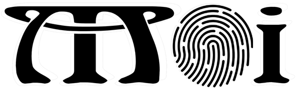 Moi Authentique logo. The letter "O" in the spelling is represented by the finger print symbol.